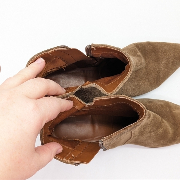 Franco Sarto Shaina western suede leather heeled boot 9.5 - Picture 3 of 12